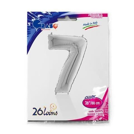 The foil balloon numeral 7, silverware, 66 cm Grabo