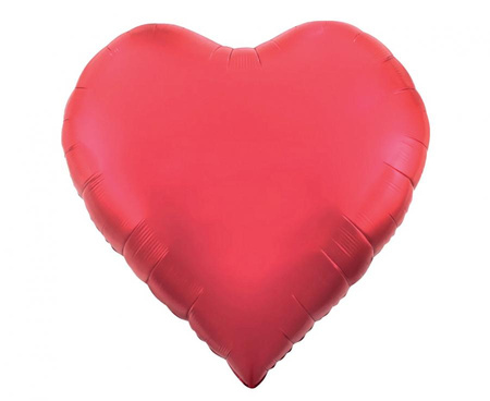 Foil Heart Balloon, Matte Red, 65"/165 cm 