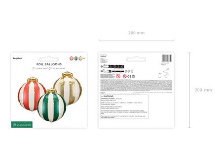 Foil Balloons Christmas Baubles Mix 42x46 cm 3 pcs