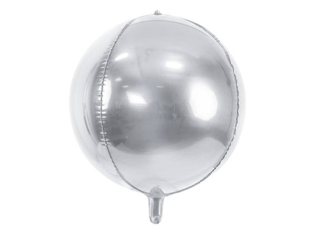 Foil balloon ball, 40cm, silver