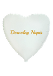 Balon foliowy Serce, białe, Dowolny napis