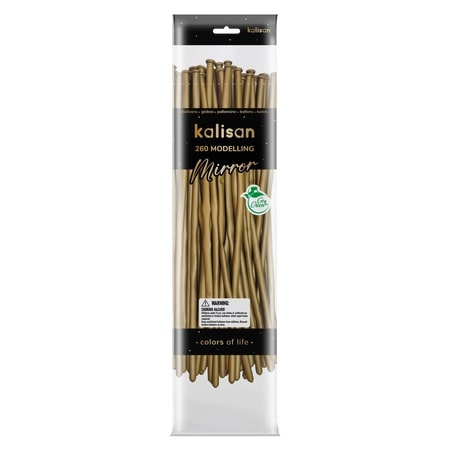 Balony do modelowania 260M Mirror Gold Nozzle Up, 115 cm, 50 szt.