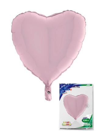 Folienballon, Pastellrosa, Herz, 46 cm, Grabo