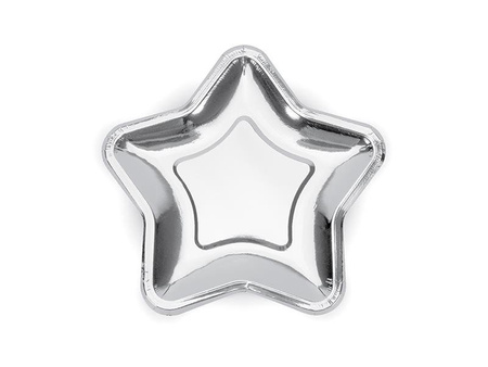 Plates Star, silver, 18cm (1 op. / 6 pcs.)