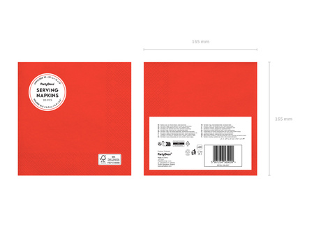 Paper napkins Red 33x33cm 20 pcs
