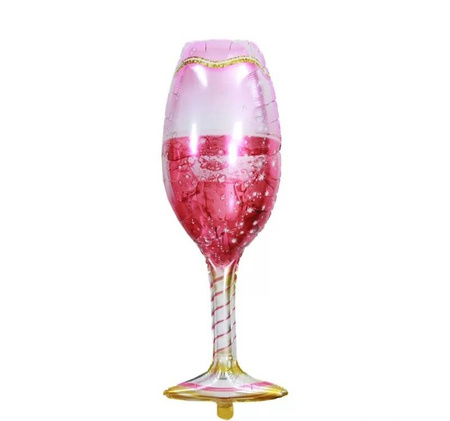 Balon Foliowy Różowy kieliszek Prosecco Szampan 98cm