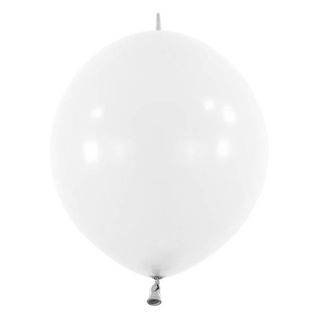 Latex-Ballons mit Stecker Weiß, Decorator Standard E-Link Frosty White, 30cm, 50 Stk.