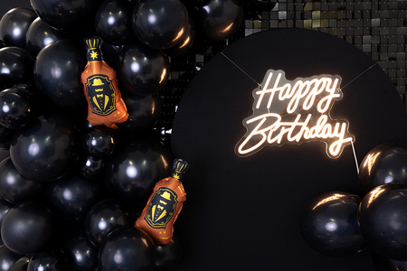 Neon LED Happy Birthday napis urodzinowy, biały, ciepła biel, 40cm