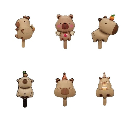 Folienballon mini Capybara Set 27x38cm 6Stk