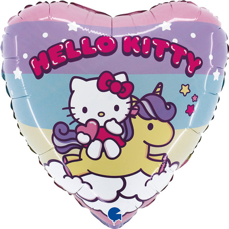 Folienballonherz, Hello Kitty, 46 cm