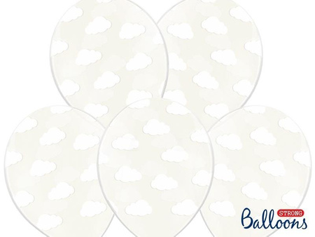 Balony lateksowe, przezroczyste Chmurki, Crystal Clear 30cm, 50 szt.