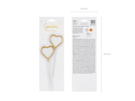 Cold fires golden hearts 16.5 cm, 2 pieces