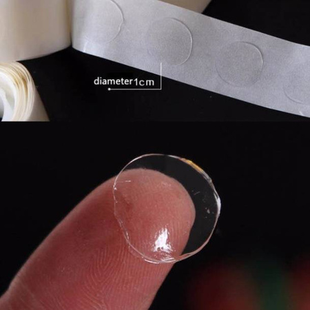 Double-sided glue dots, transparent, 12mm, 1000 pcs.