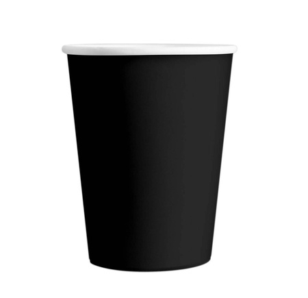 Black paper cups, 200 ml, 6 pcs.