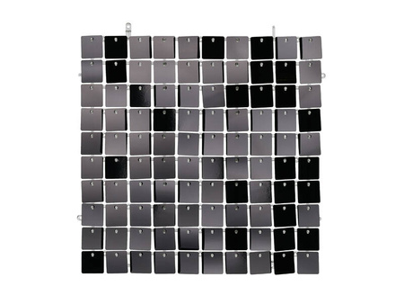 Sequin Panel, Squares, Black, 30x30 cm, 1 pcs