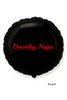 Balon foliowy okrągły, czarny, Dowolny napis