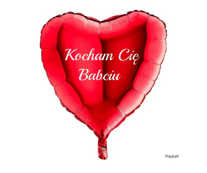 Balon foliowy Serce, czerwone, Kocham Cię Babciu