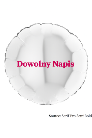 Balon foliowy okrągły, biały, Dowolny napis