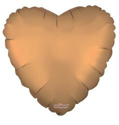 Foil balloon heart, golden mat, 46 cm