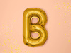Foil balloon letter B, 35cm, gold