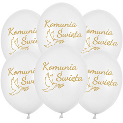 Balony lateksowe, Komunia Święta, 30cm, 10 szt.