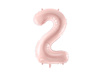 The number 2 Foil balloon, 72cm, light pink