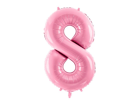 The number 8 Foil balloon, 86cm pink