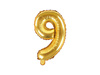 Foil balloon Digit 9, 35cm, Golden