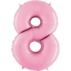 Foil balloon Digit 8, powder pink, 102cm Grabo