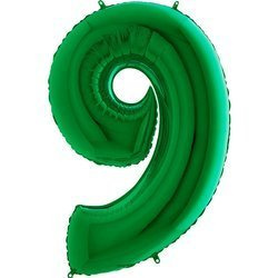 Foil balloon Digit 9 Green - 102 cm Grabo Green / Mint