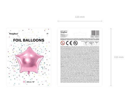 Star foil balloon, 48 cm, light pink