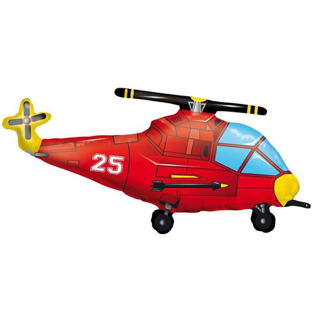 Foil balloon Red helicopter, 92 cm