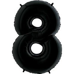 Foil balloon Digit 8, black, 102cm Grabo