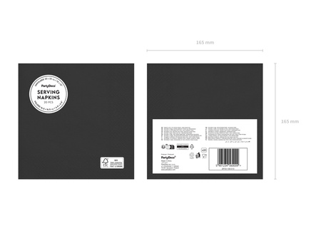 Papierservietten Schwarz 33x33cm 20 St