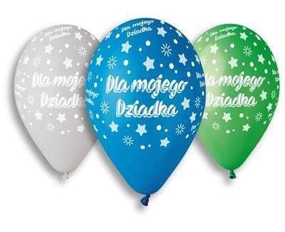 Latexballons, Aufdruck 'Dla mojego Dziadkai', für meinen Großvater, 32,5 cm, 5 Stk.