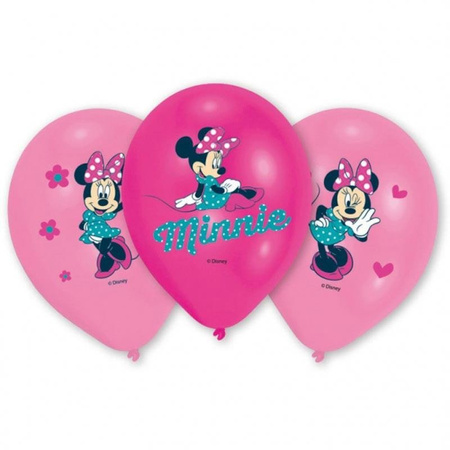 Latexluftballons, Minnie Mouse, Rosa, 27,5 cm, 6 Stk.