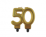 Candle on the 50th birthday cake, number "50"