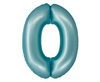 Foil Balloon Number 0 blue matte Smart, 76cm