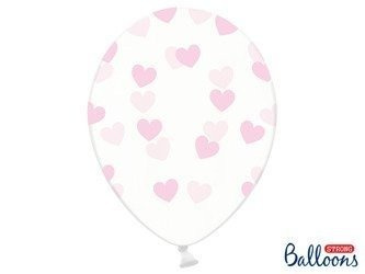 Balony 30cm, Serduszka, Crystal Clear (1 op. / 50 szt.)