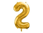 The number 2 Foil balloon, 86cm, gold