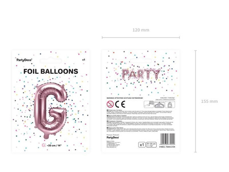 Foil balloon Letter G, 35cm, Rose Gold rose gold