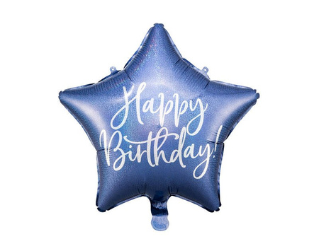 Folienballon Happy Birthday! Marineblauer Stern 40 cm