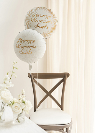 Folienballon Erstkommunion Weiß goldene Strahlen 35cm