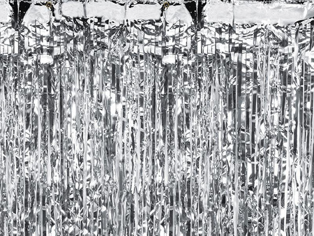 Party curtain, metallic silver, 90 x 250cm