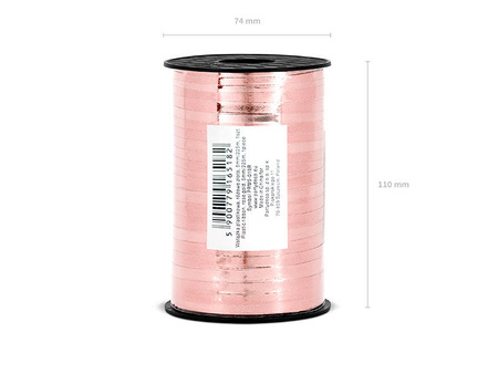 Plastic ribbon, pink gold 5mm / 225m