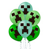 A set of green balloons with a minecraft print, 12pcs, 30cm.