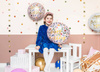 Foil balloon Happy Birthday! Bright pink boho, 35cm