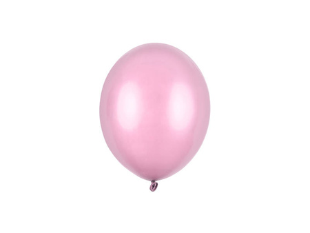 Balony Strong małe, Metaliczne Różowe 12cm, 100 szt.