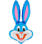 Grabo Blue Bunny Foil Balloon, 35 cm (14’’) on Stick