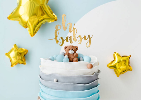 Papier-Babyparty-Topper "Oh Baby" gold, 25cm